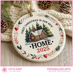 First Christmas New Home Customisable Photo Ceramic Ornament