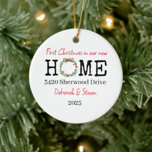 First Christmas New Home Personalised Ornament