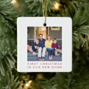 First Christmas New Home Photo Ceramic Ornament