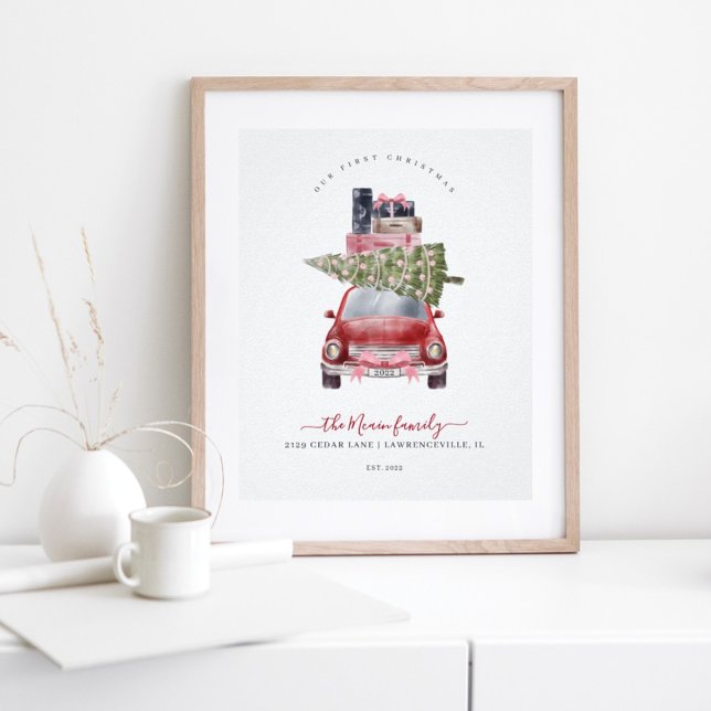 First Christmas New Home Retro Red Card Keepsake Poster (Creator Uploaded)