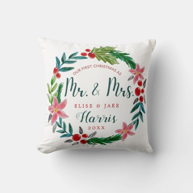 First Christmas Newlyweds Cushion (Front)