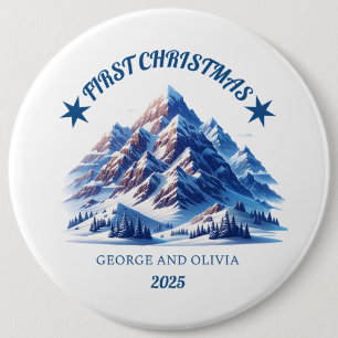 First Christmas of George and Olivia 6 Cm Round Badge
