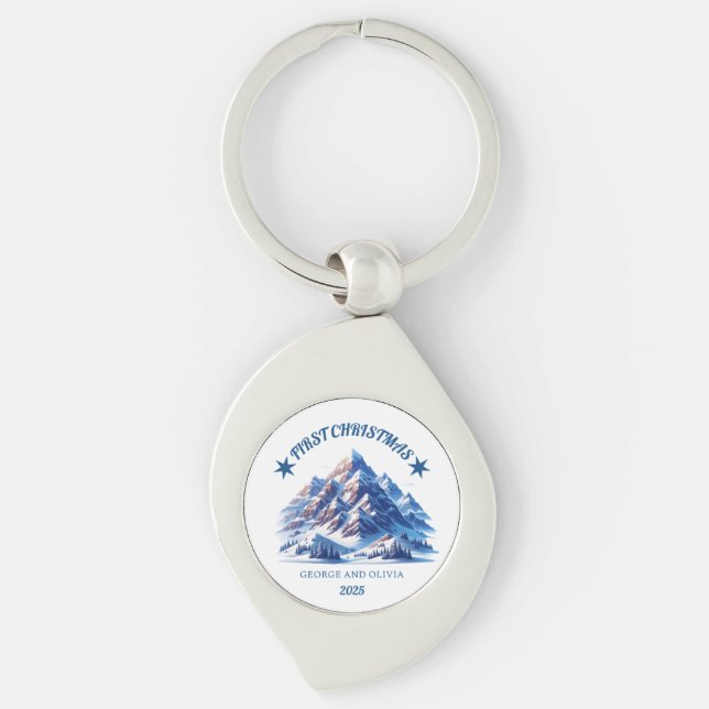 First Christmas of George and Olivia Key Ring (Front)