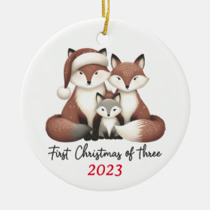 First Christmas of Three Fox Ornament