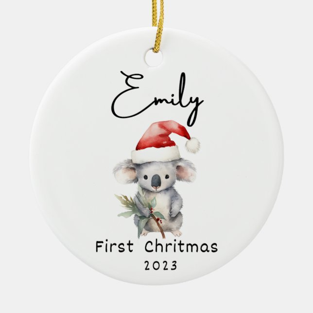 First Christmas, Personalised Baby's name ornament (Front)