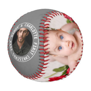 First Christmas Personalised One Of A Kind Photo Baseball