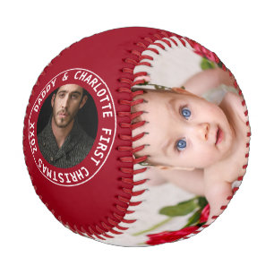 First Christmas Personalised One Of A Kind Photo Baseball