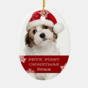First Christmas Pet Photo Ornament   RED