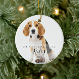 First Christmas Pet Photos Ceramic Ornament