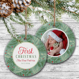 First Christmas Photo Ceramic Ornament
