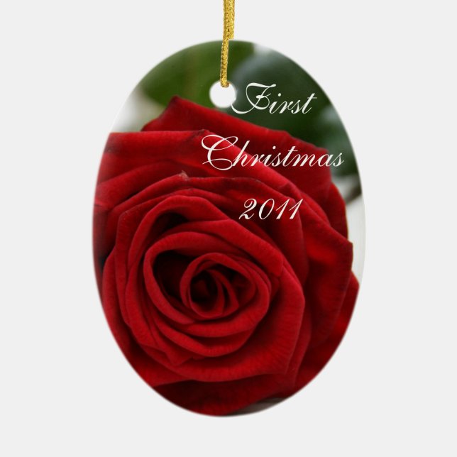 First Christmas/Photo Ceramic Tree Decoration (Front)