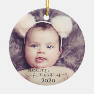 First Christmas,Photo Holiday Ceramic Ornament