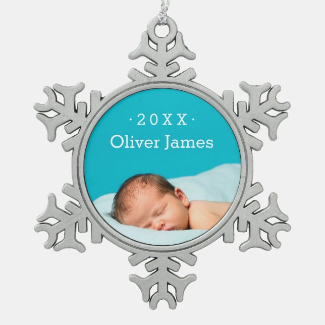 First Christmas Photo Keepsake Holiday Ornament (Front)