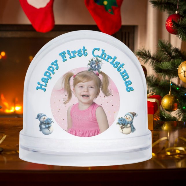 First Christmas Photo Message Snow Globe (Creator Uploaded)
