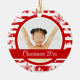 First Christmas photo personalise Ceramic Ornament