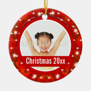 First Christmas photo personalise Ceramic Tree Decoration