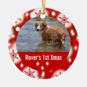 First Christmas photo pets Ceramic Tree Decoration