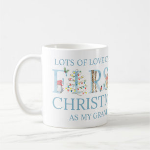 First Christmas Photo with Cute Animal Lettering  Coffee Mug