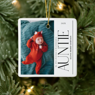 First Christmas Promoted Auntie Daddy Photo Ceramic Ornament