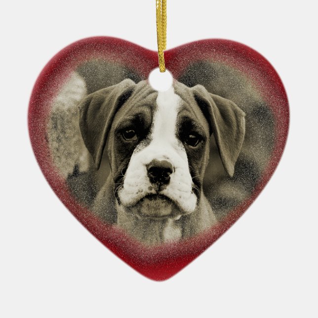 First Christmas Puppy Dog Boxer Ornament 2012 (Front)