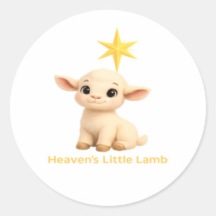 First Christmas Religious Heavens Little Lamb Classic Round Sticker