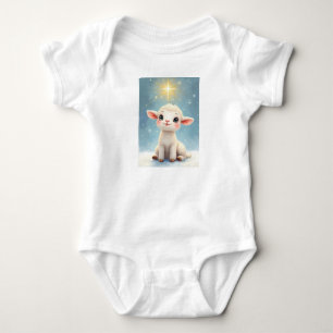 First Christmas Religious Heavens Little Lamb with Baby Bodysuit