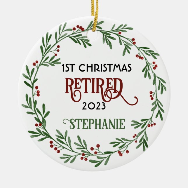 First Christmas Retired Ceramic Ornament (Front)