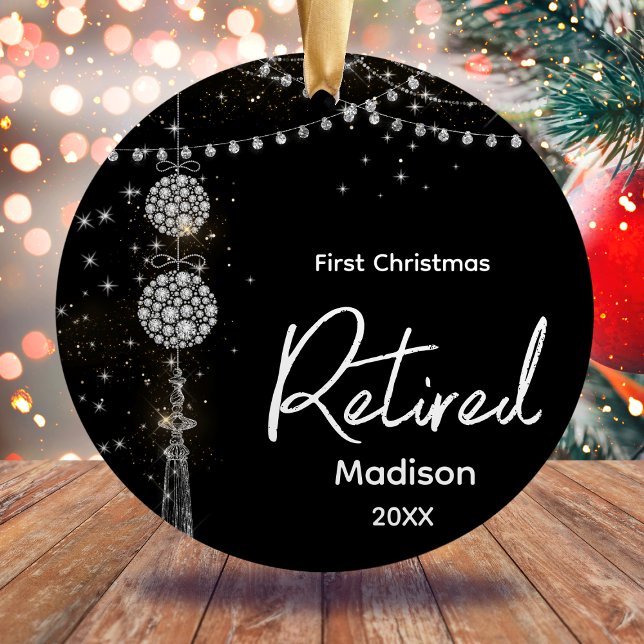 First Christmas retired elegant black glittery  Ceramic Ornament (Creator Uploaded)