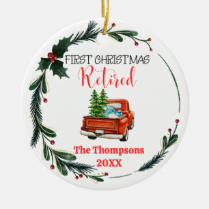 First Christmas Retired Personalised Ceramic Ornament
