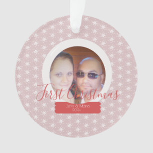 First Christmas Snowglobe Photo Snowflake   Ornament