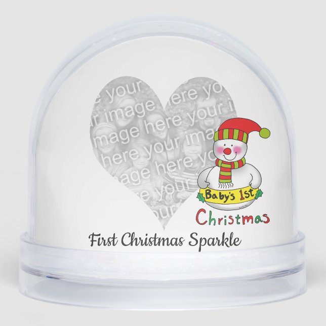 First Christmas Sparkle – Snowman Design Snowglobe (Front)