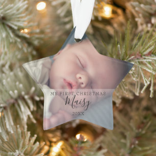 First Christmas Star Baby Photos Holiday  Ornament
