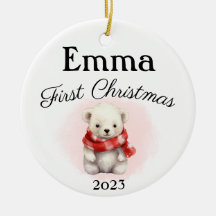 First Christmas Teddy Bear Ornament