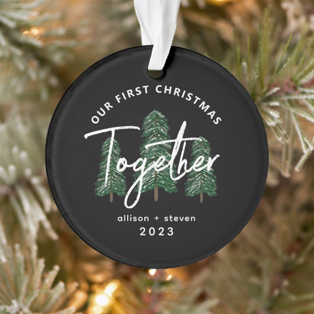 First Christmas Together 2023 Evergreen Couples Ornament (Tree)