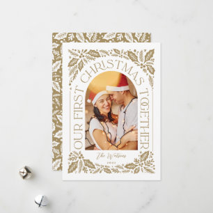 First Christmas Together Arch 3 Photo Collage Holiday Card