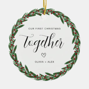 First Christmas Together Christmas Couple Gift Ceramic Ornament