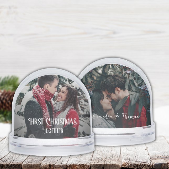First Christmas Together Couple 2 Photos Keepsake Snowglobe (Creator Uploaded)
