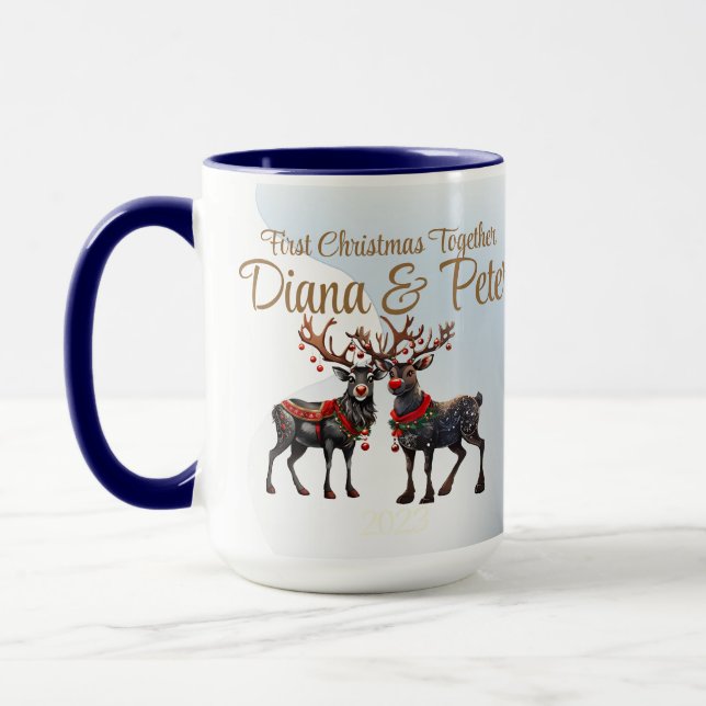 First Christmas together - customisable ornament Mug (Left)