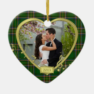 First Christmas Together Irish Tartan Photo Xmas Ceramic Ornament