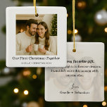 First Christmas Together Photo Keepsake Ceramic Ornament<br><div class="desc">Celebrate your first holiday season together with this heartfelt photo ornament — a timeless keepsake to mark where your love story began. Perfect for gifting or treasuring on your own tree.</div>