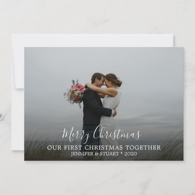 First christmas together photo Merry Christmas Holiday Card (Front)