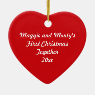 First Christmas Together ~ Red Heart Ceramic Ornament