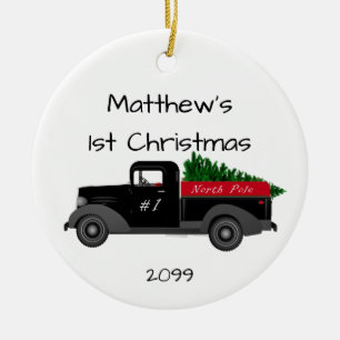 First Christmas Truck North Pole Ornament