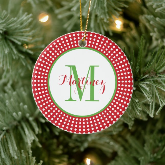 First Christmas Wedding Monogram Photo Ornament (Tree)