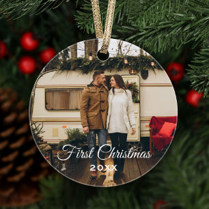 First Christmas Wedding Photo Ornament