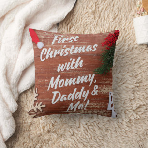 First Christmas with Mummy Daddy & Me Family Cushion