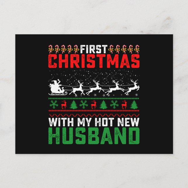 First Christmas With My Hot New Husband Ugly Postcard (Front)