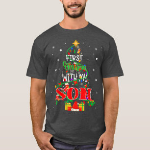 First Christmas With My Son Xmas Tree Light Family T-Shirt