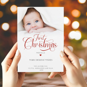 First Christmas with Photo Holiday Card