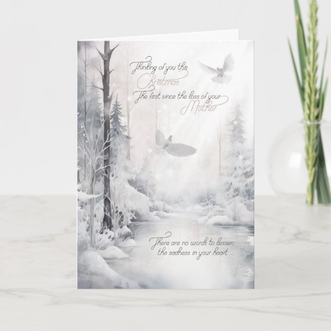 First Christmas without your Mother Sentimental Holiday Card (Front)